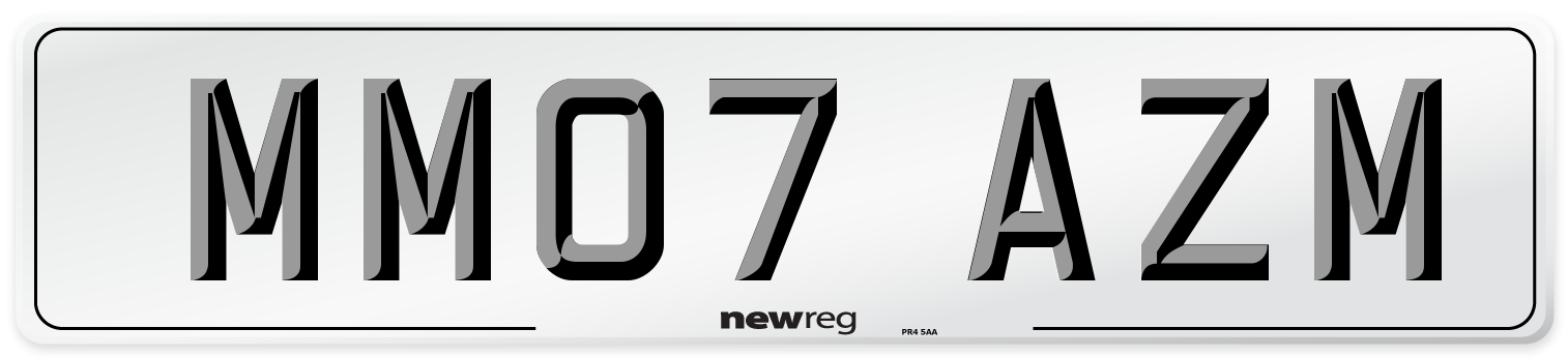 MM07 AZM Number Plate from New Reg